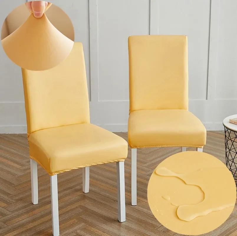 Chair Covers Waterproof for Dining Chair PU Slipcover Prevent Oil Stain, Stretch dustproof Protector Kitchen Chair cover