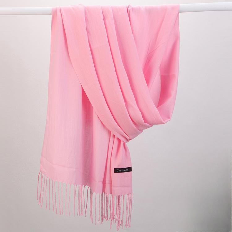 Fashion Tassels Women Scarf Shawls And Wraps Lady Designer Solid Female Hijab Stoles Long Pashmina Foulard Head Scarves