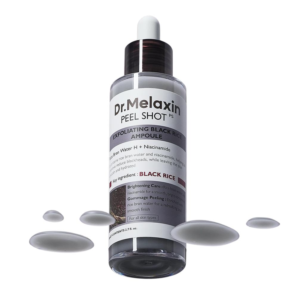 Dr. Melaxin Peel Shot Gommage Black Rice Ampoule 80ml - Exfoliating Ampoule Smooth, Korean 80ml