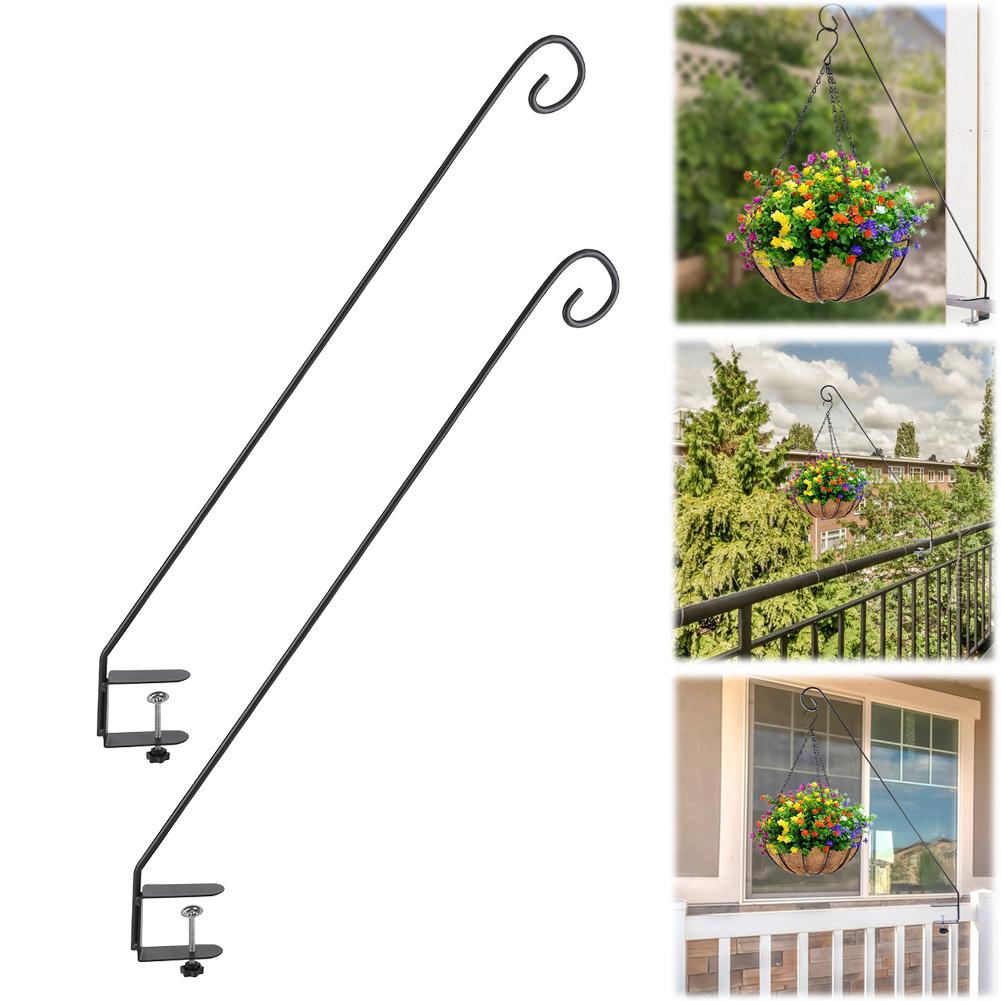 Heavy Duty Deck Hook Clamp On Deck Hook Multi-Function Bird Feeder Hanger Hook Extended Plant Hanger for Lanterns Wind Chimes