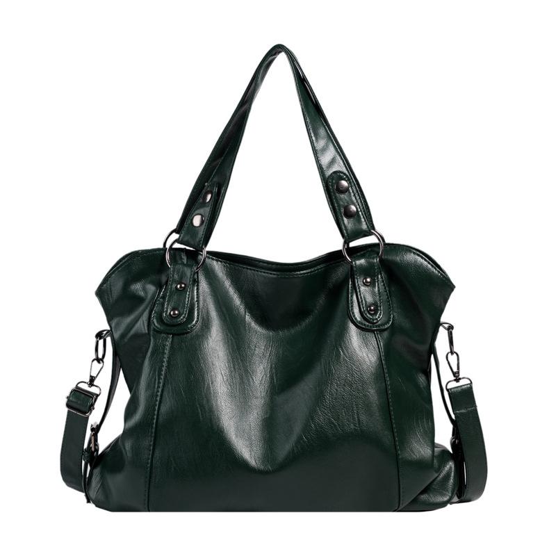 High Quality PU Leather Women Handbag Casual Versatile Tote Bag Large-capacity E Retro Elegant Shoulder Bag for Commuting