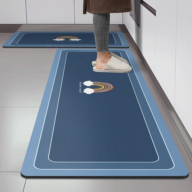 Modern Minimalist Kitchen Mat Silicone Diatomite Absorbent Non-Slip Water Drainage Floor Pad Cooking Area