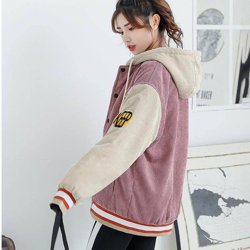 Plus Velvet Thick Coat Female Autumn and Winter Wear Student Korean Version of Wild Corduroy Lamb Hair