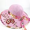 Foldable Flower Embroidery Hat Wide Brim Panama Hat New Sun Protection Hat  Outdoor Casual