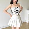European and American style spring new women's clothing chic sexy slim bow tight love ruffle edge small vest