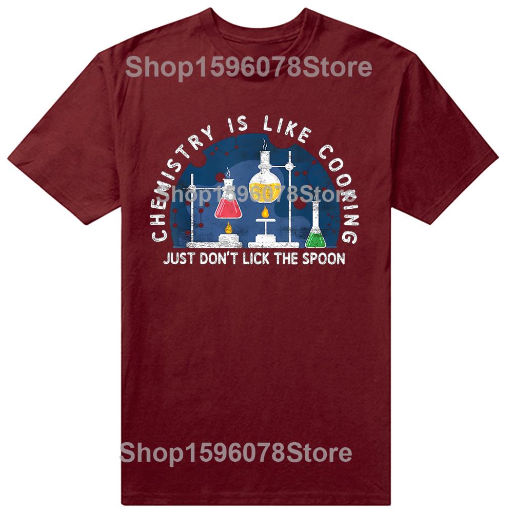 Funny Chemist Chemistry Is Like Cooking Science Tops TShirt Oversized Unisex Tshirt Graphic Tees Mens Clothing Streetwear