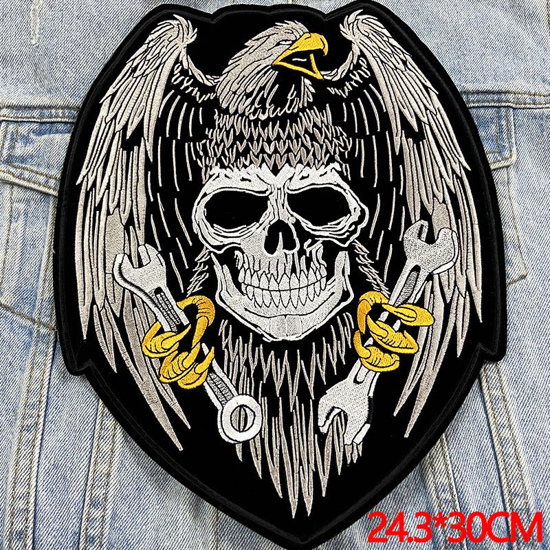 

Большая нашивка Вышивка орла Нашивка приутюживаемая Нашивки для одежды DIY Панк Спина Вышитые нашивки на одежду Джинсы Аппликация