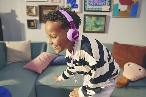 JBL Junior 320 / Kids' / On-Ear Headphones / Volume Control / Built-in Microphone / Customizable Stickers Included / Purple / JBLJR320PUR