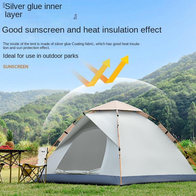 Outdoor Camping Folding Fully Automatic Tent for 3-4 People On The Beach, Simple and Quick To Open, Double Rain and Dew Proof