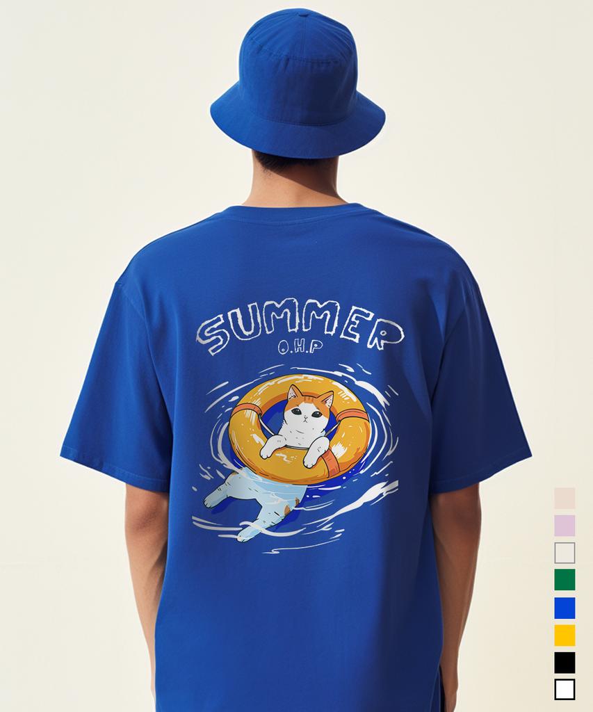OHP Ohpxharmonia Bwater Play Cat Semi-Oversized Short Sleeve Tee (B Type)