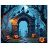 Halloween Decor Outdoor Suitable Graveyard Scene Halloween Banner LED Light Haunted House For Event Background Outdoor Event