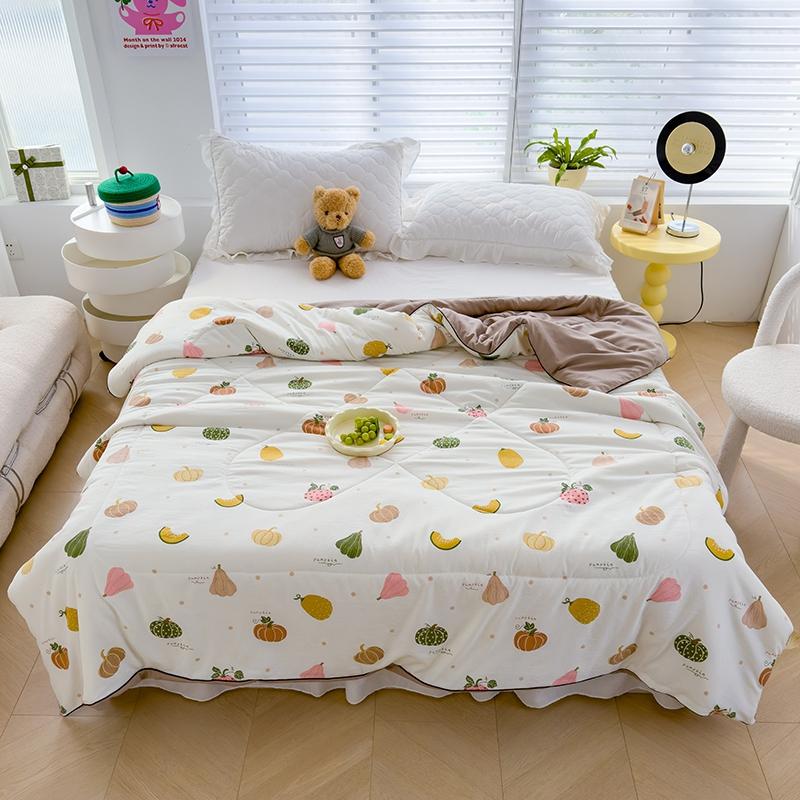 Cartoon Dinosaur Summer Quilt Air Conditioning Quilted Quilts for Kids Teens Skin-Friendly Breathable Thin Blanket Washable