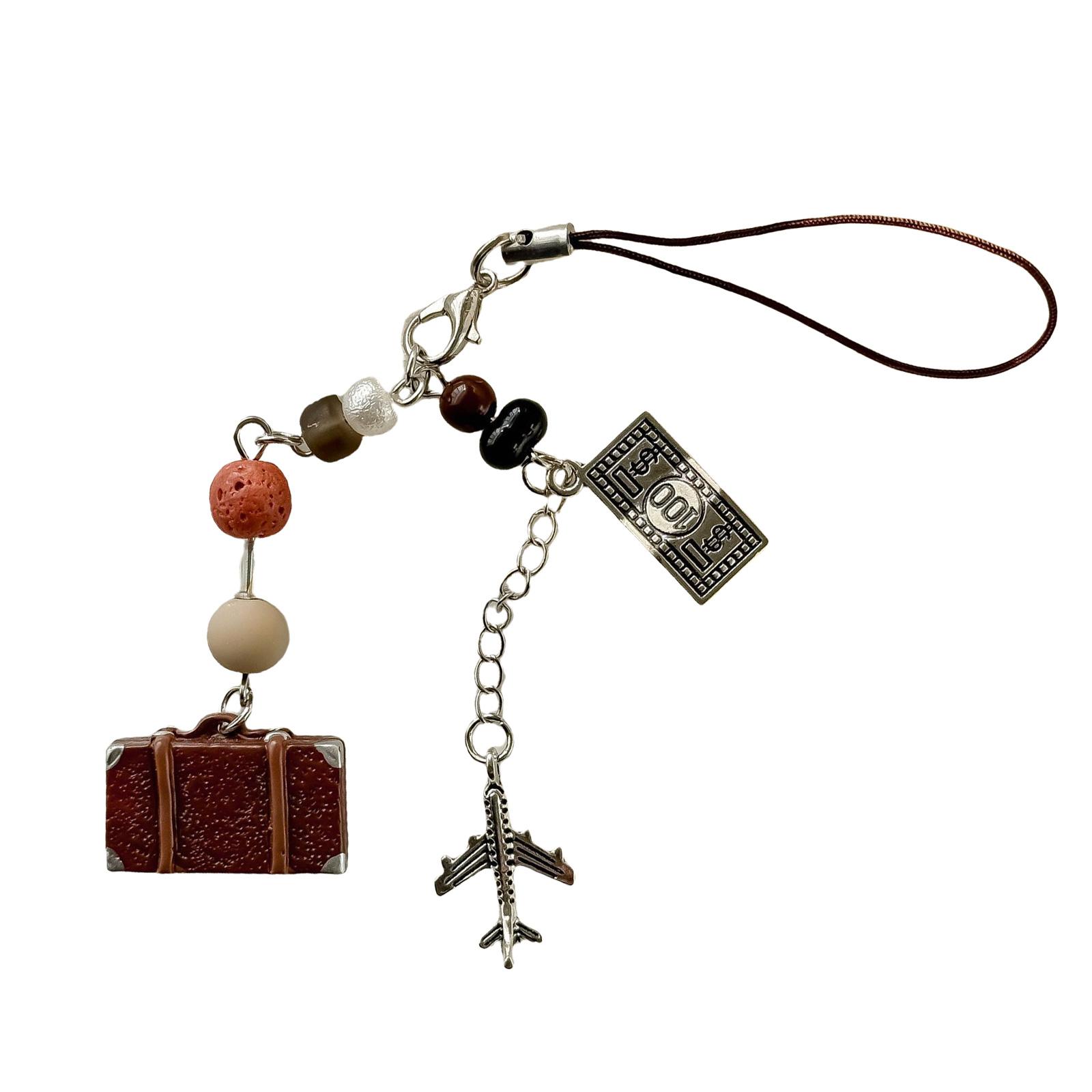 

Винтажный стиль подвеска-ремешок для телефона в виде самолета, регулируемая длина, чемодан, для персонализированного стиля и универсального использования A