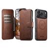 iPhone 17 Pro Max Flip Case with Card Slot, Magnetic Snap, Wireless Charging, Stand Function, and Leather Finish