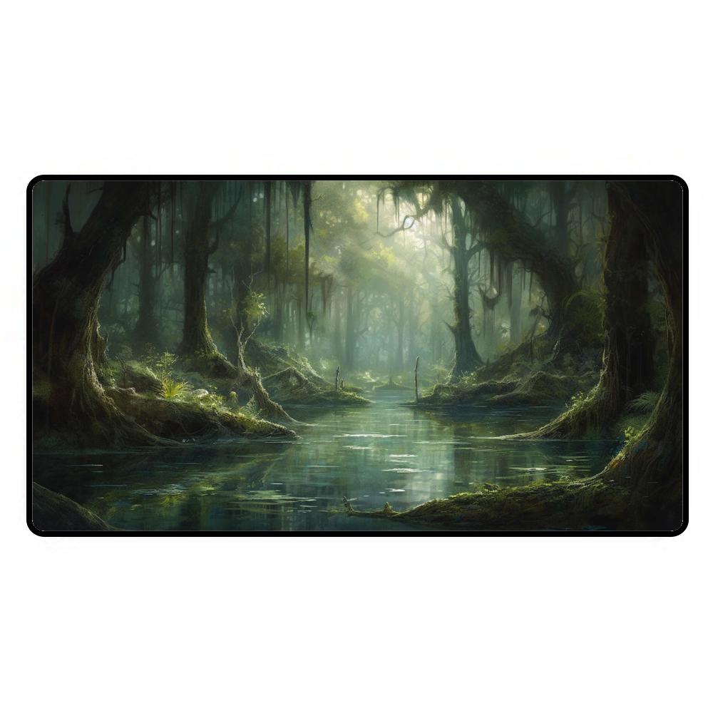 Playmat Tcg Mtg Mouse Pad Large Size Pad Green Forest Suitable For Card Collection Game Computer Desk Pad