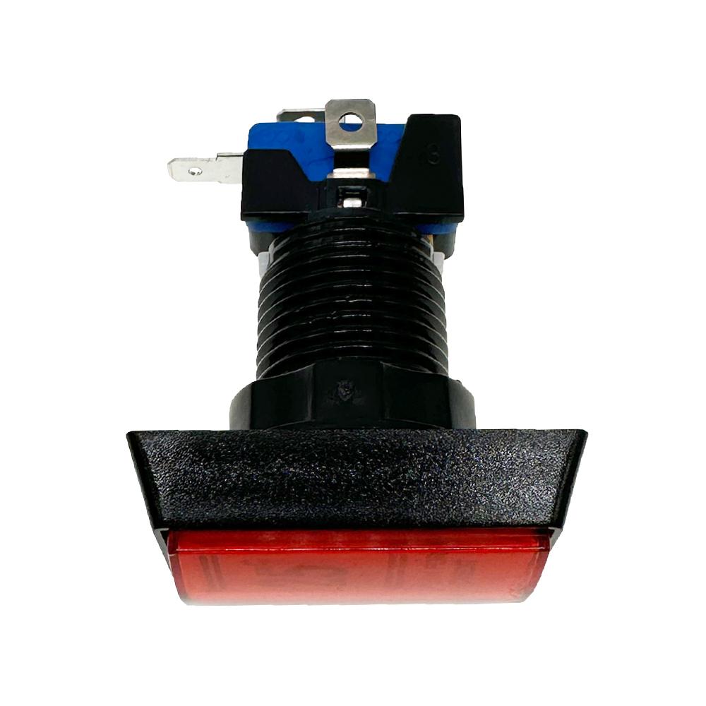 1PCS Arcade Push Button 25 Center Red Push for Credit Coin Operated Gamed Game Led rectangular buttons with Micro Switch