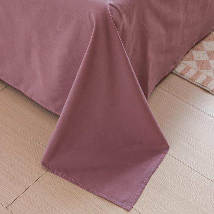 New Woven Cotton Pure 4-Piece Bedding Set: Skin-Friendly Pillowcase & Fitted Sheet