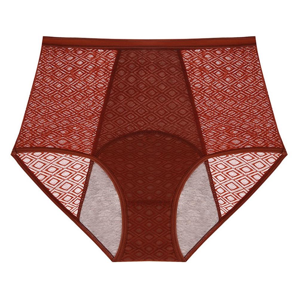 Women's High-Waisted Breathable Period Briefs Elastic Leak-proof Panties
