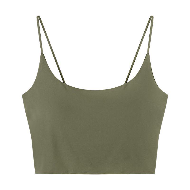Ice Silk Strappy Tank Top with Built-in Bra, Stylish Slimming Sleeveless Design for Women, Ideal for Summer