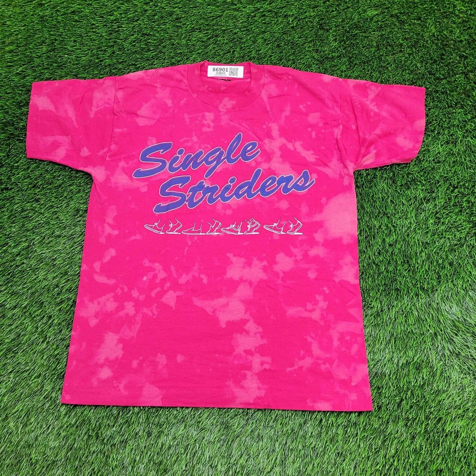 Vintage 90s Funny Single-Striders Shirt Medium 20x26 Pink 2XL