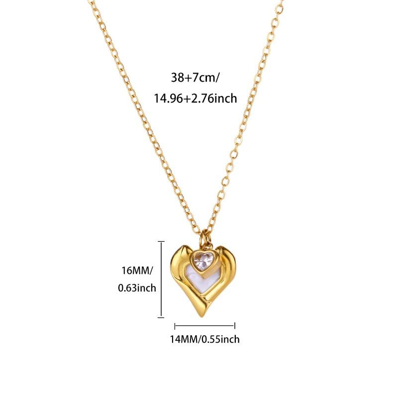 Love geometric hollow versatile stainless steel necklace women's design necklace light luxury pendant collarbone chain