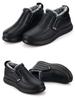 Winter Leather Surface Warm Cotton Snow Boots for Middle-Aged and Elderly - Non-Slip, Wool-Insulated, Thickened Velvet Dad Shoes.