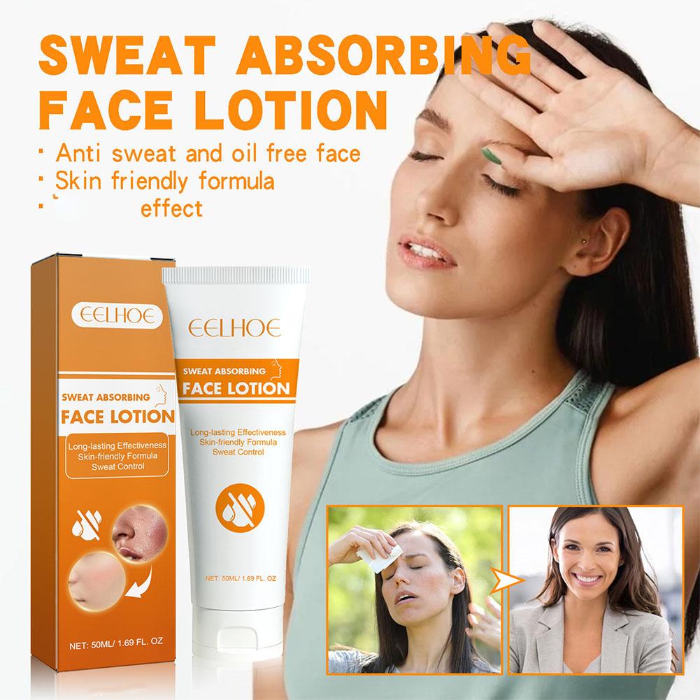 Face Antiperspirant Anti Sweat Forehead Scalp and Oily Face Control Sweat Absorbing Face Lotion Skin-friendly Formula 50ml