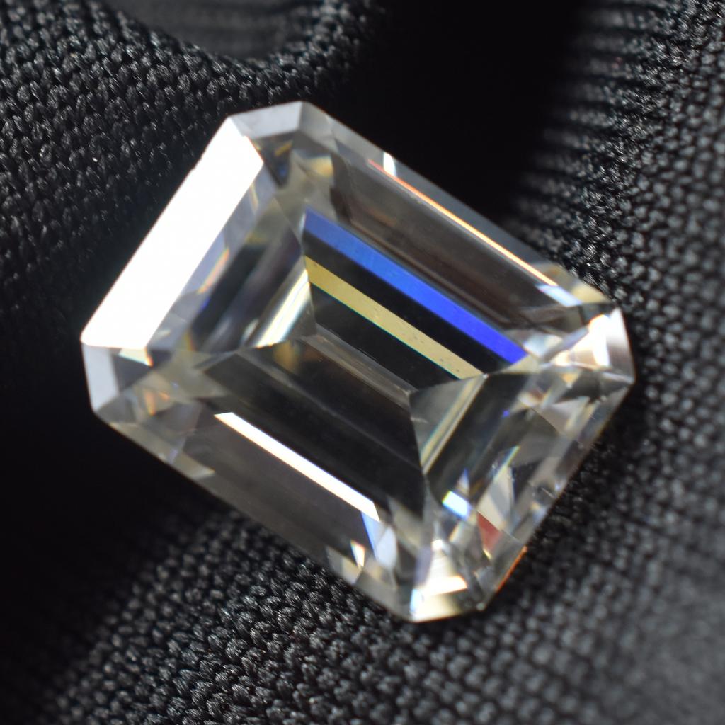 Emerald Cut D Color Moissanite 10x8 mm VVS1 Fabulous Certified Loose Gemstone