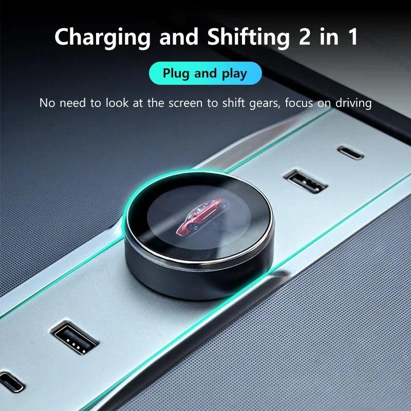 For Tesla Model 3 Highland 2025 Docking Station Central Control with Gear Shift Knob Multi-Port USB Hub for Tesla Model 3