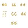 Metal Wind Light Luxury Earrings Trendy Retro Temperament Stainless Steel Geometric Stud Earrings Women'S Exaggerated Niche Earrings