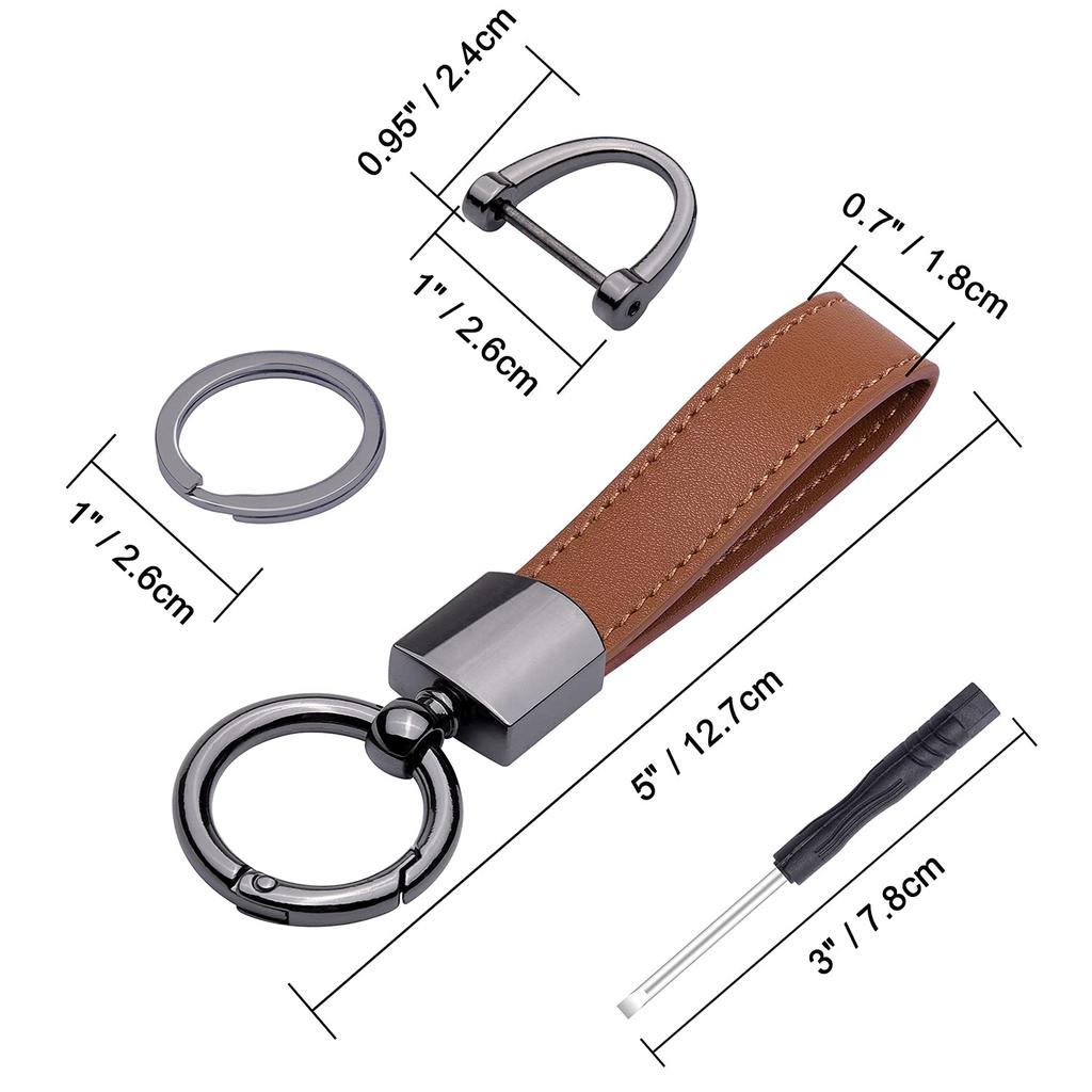 Wisdompro Car Key Chain, Genuine Leather, Car Key Chain, Lost