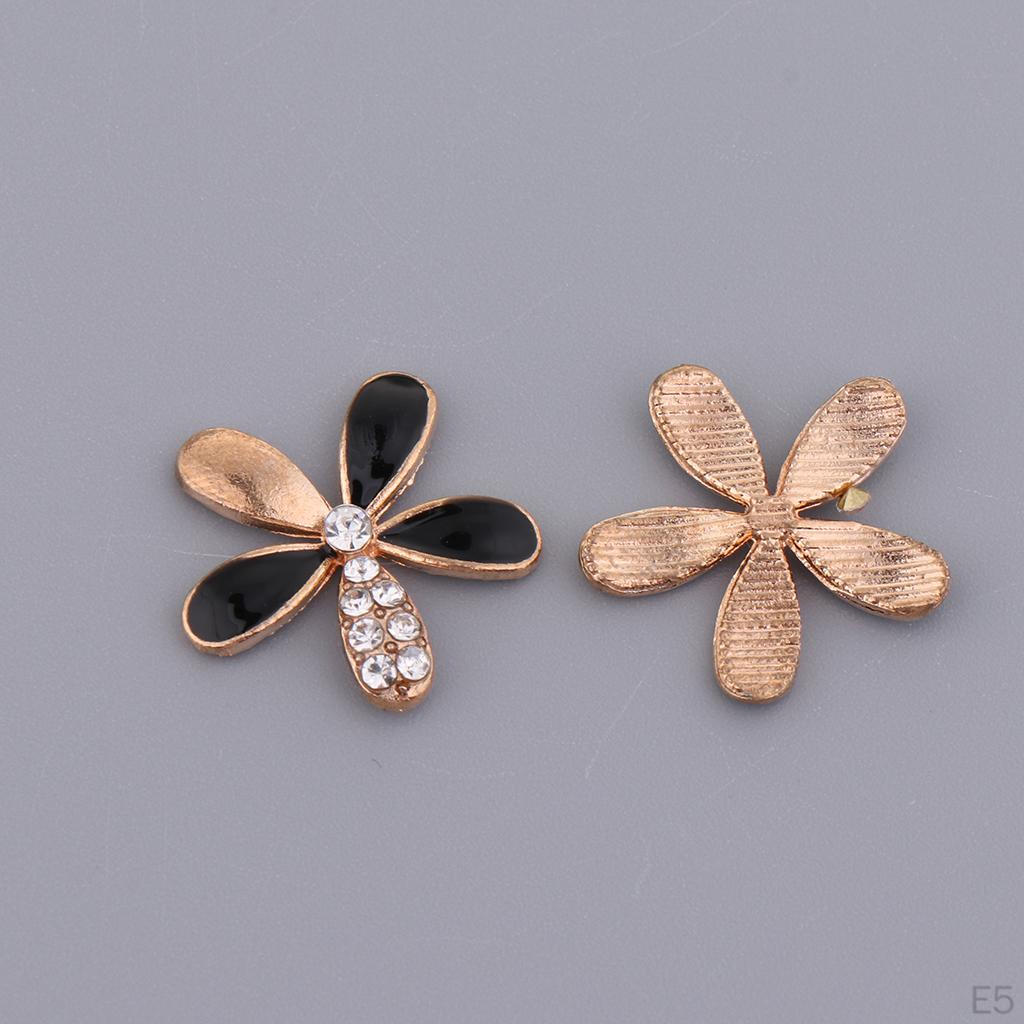 10 Pieces 5 Petals Rhinestone Daisy Flower Button Crystal Flatback for Jewelry Diy –Handcrafts