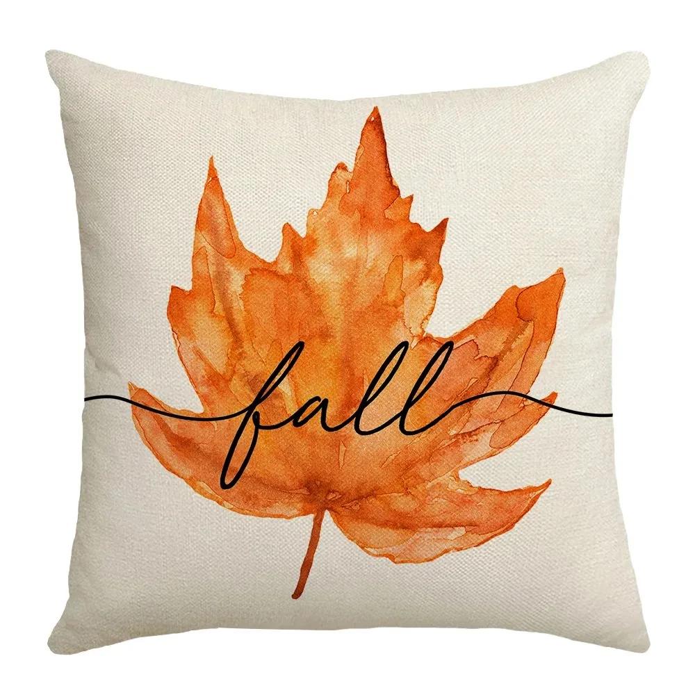 Thanksgiving Day Gifts Festive Pillow Case Maple Leaf Pumpkin Pillow Couch Cushion Cover Home Decor Decoration Sofa Pillowcase