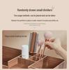 Large Wooden Cosmetic Storage Box with Mirror: Multifunctional Skincare and Lipstick Holder