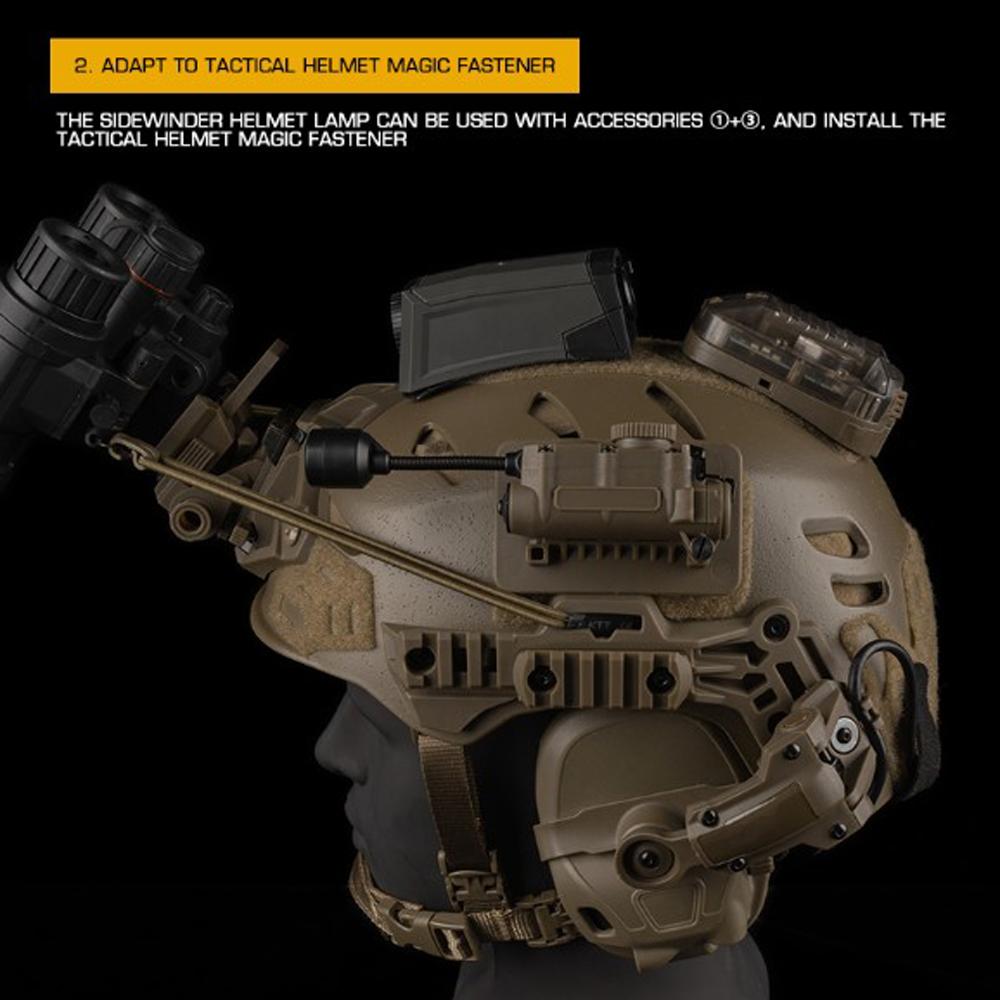Sidewinder Helmleuchte Taktische Stroboskoplicht Rot/Grün/Blau/Weiß/IR Kopf IFF Licht Jagd Angeln Hilfs-LED-Taschenlampe