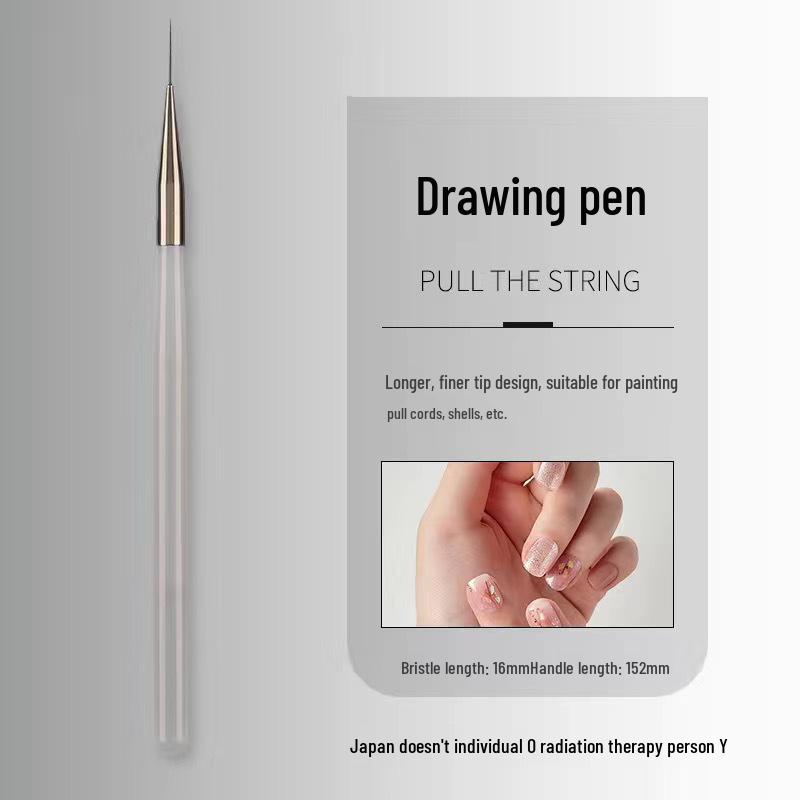 Japanese Dual-Ended Nail Art Brush for Line, Building, Painting, and Flower Designs - Perfect Nail Salon Tool