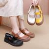 Retro Women's Single Shoes with Shallow Mouth, Simple and Versatile Design, Flat Heel, Soft Sole, Anti Slip, Straight Strap, Casual Single Shoes