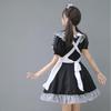 Cosplay Anime 4-Piece Maid Outfit - Cute Black & White Checkered Princess Dress with Bow
