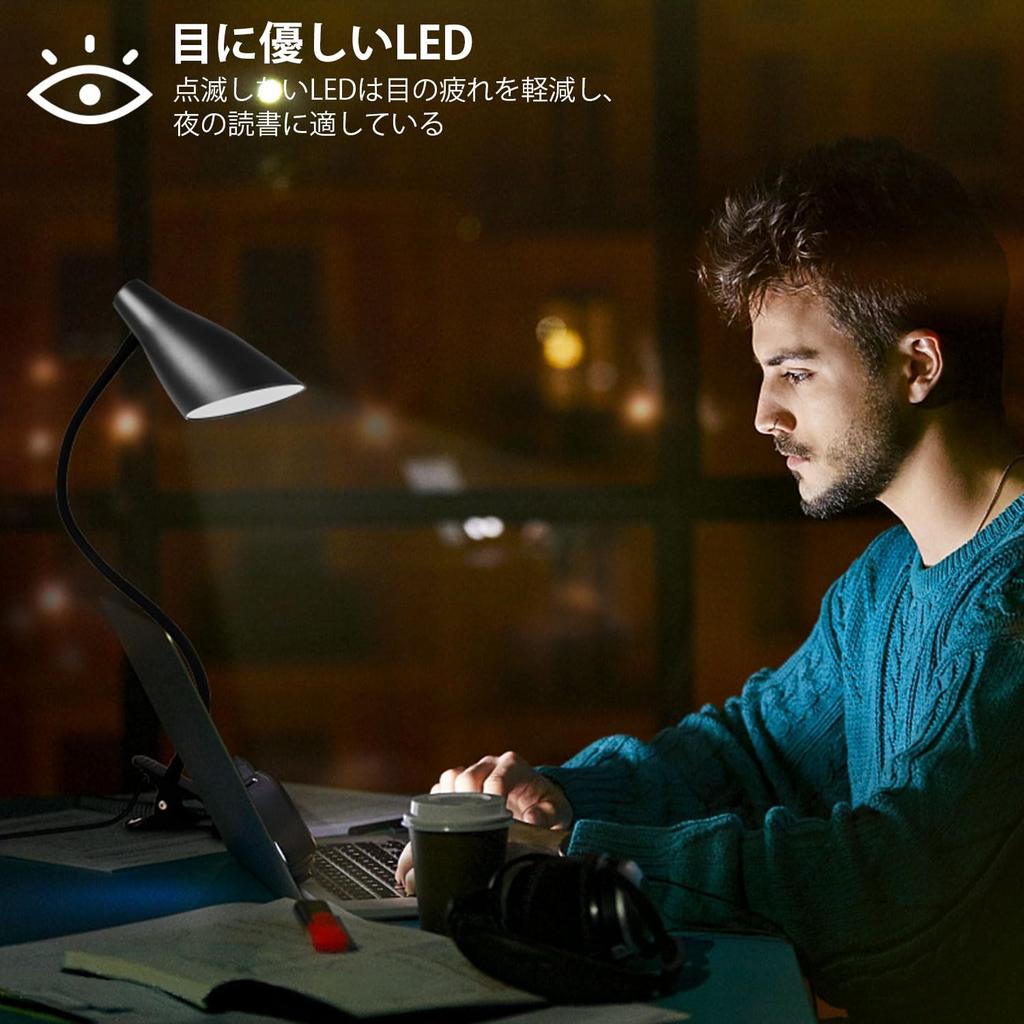 Semlos Clip Light 38 LED 3 Level Toning Warm Color Daylight White 10 Level Dimming 1000 Lumens 50000 Hours Long Life Auto Off Energy Saving Easy on