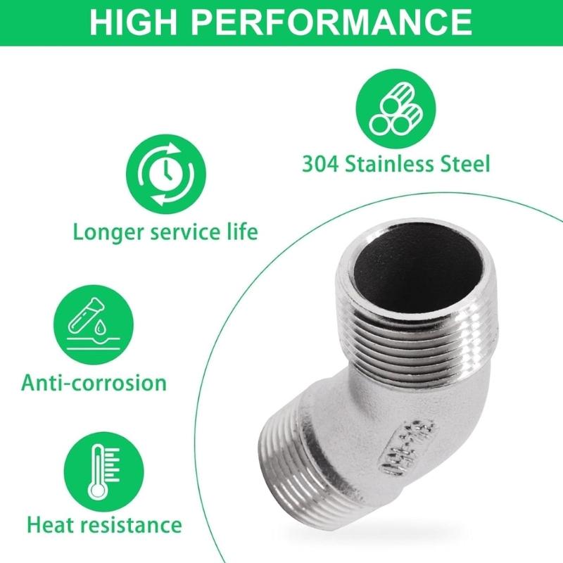 Pair Of 45 Degree Elbows Steel Rustproof Pipe Couplers Temperature Resistant Pipe Elbow Upgrades For Gas Water Systems