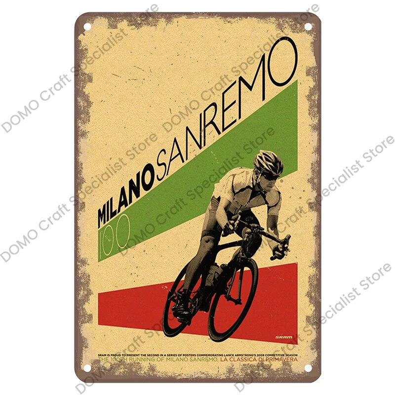 Hisun Tin Sign Vintage Bicycle Poster Metal Signs Plaque Retro Bike Cyclocross Metal Plate Tin Sign Garage House Wall Decor Xcm