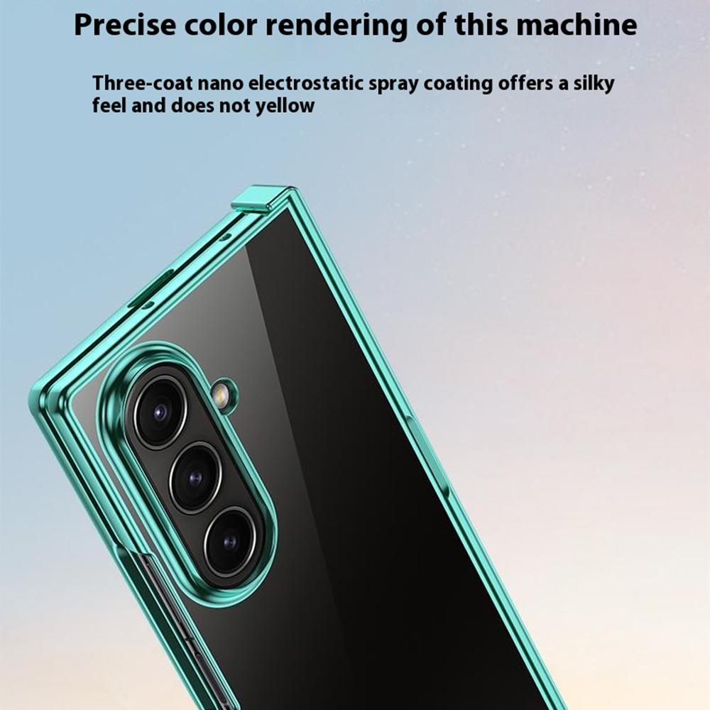 For Samsung Galaxy Z Fold7 5G Case Hinge Design Electroplating PC Clear Phone Cover