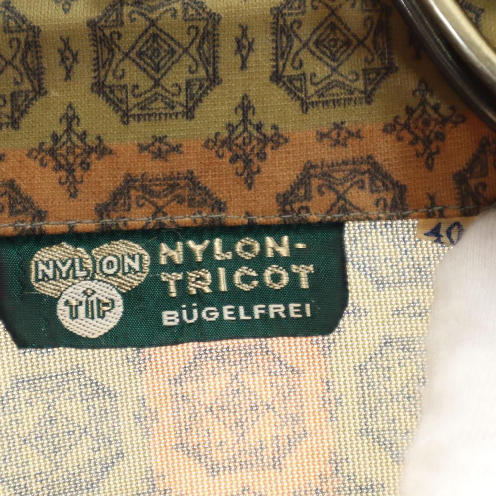 70s Overall Handle Long Sleeve Shirt 40 Beige Brown, Etc. Old Vintage Men's Used