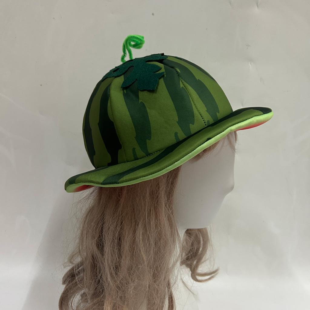 Foldable Watermelon Bucket Hat For Outdoor Activity Breathable and Lovely Fruit Shape Hat for Men Women Theme Event