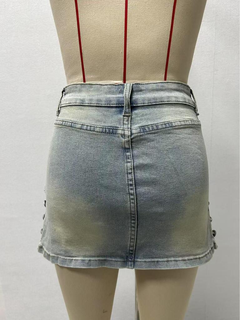 2025 Sexy Retro Denim Mini Skirt: Loose, Slimming, Stylish Women's Fashion