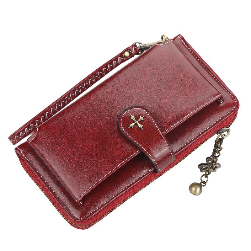 Baellerry Women's Korean Style Multi-functional Leather Wallet & Phone Clutch with Zipper & Tassel