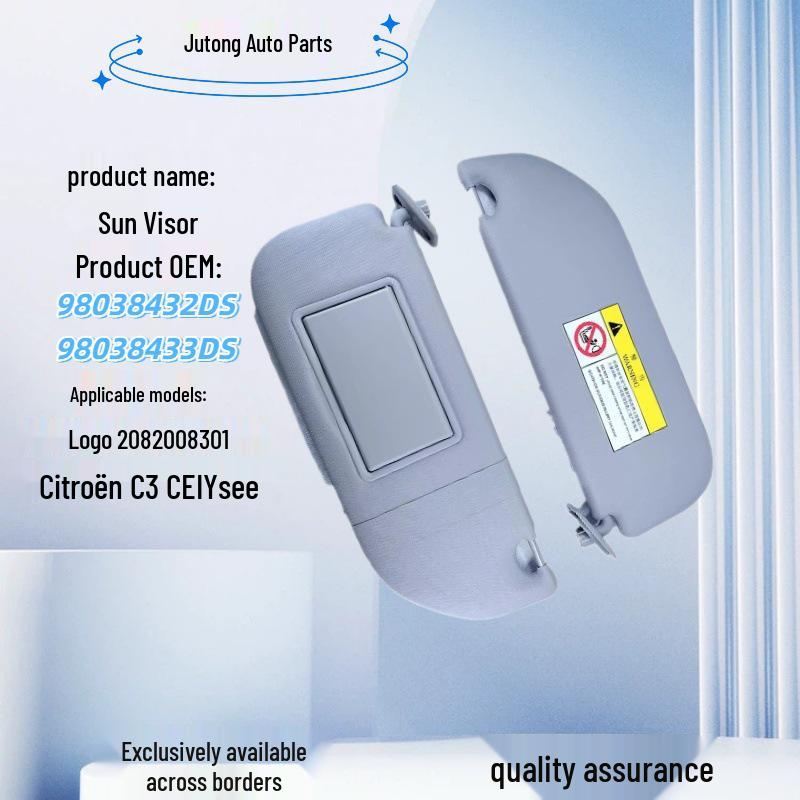 

Sun Visor for Peugeot 208/301/2008, Citroen C3/C-Elysee (Models 98038432DS, 98038433DS) Left: 98038433DS