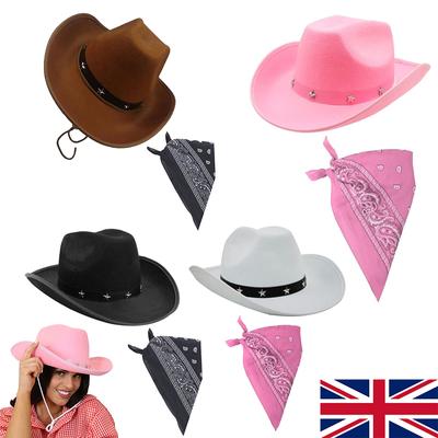 Fünfzackiger Stern mit Nieten, Western-Cowboyhut, Karnevalsparty, Ritterhut