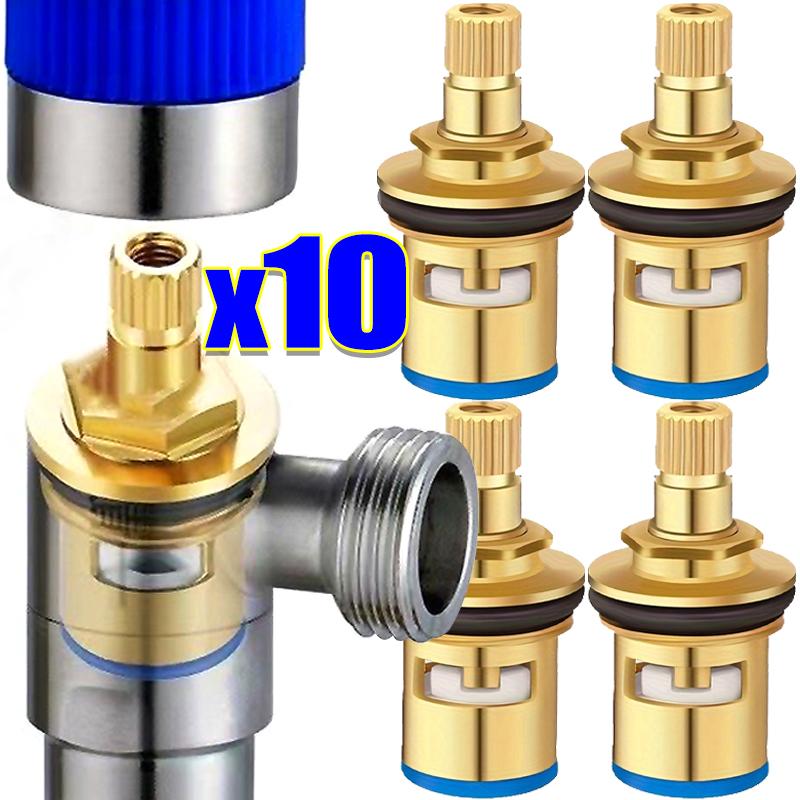 10/1x Faucet Valves Replacement Brass Stainless Steel Faucet Valves Household Sink Tap Inner Cartridges Bathroom Kitchen Faucet