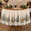 Festive Table Decor Cloth Vintage Skirt 70.9×29.5 Events Christmas for Winter Inch Round Snowy Theme